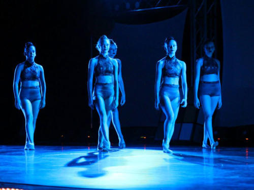 group of female dancing on stage